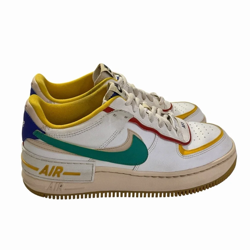 Nike Air Force 1 Low Shadow Sneakers 'Summit White / Neptune Green' Women's 8.5